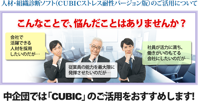 人材・組織診断ソフトＣＵＢＩＣストレス耐性バージョン版のご活用について